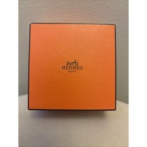HERMES  Heavy Luxury Jewelry Display Box 3.25"x 3.25"x2" & Jewelry Pocket